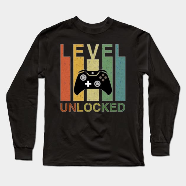 Level Unlocked Shirt Funny Video Gamer unisex Long Sleeve T-Shirt by bakry